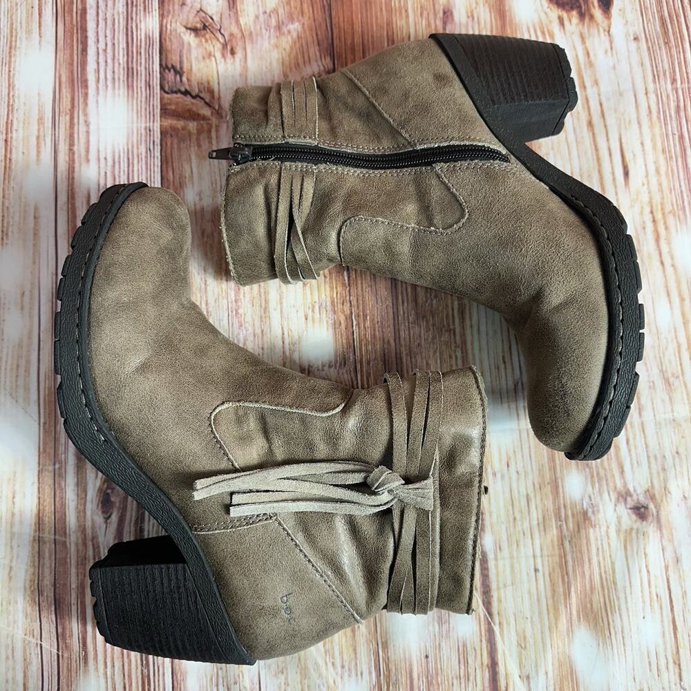 boc ALICUDI Womens Size 9 Brown Side Zip Up Block Heel Ankle Boots Booties Shoes - Picture 7 of 11